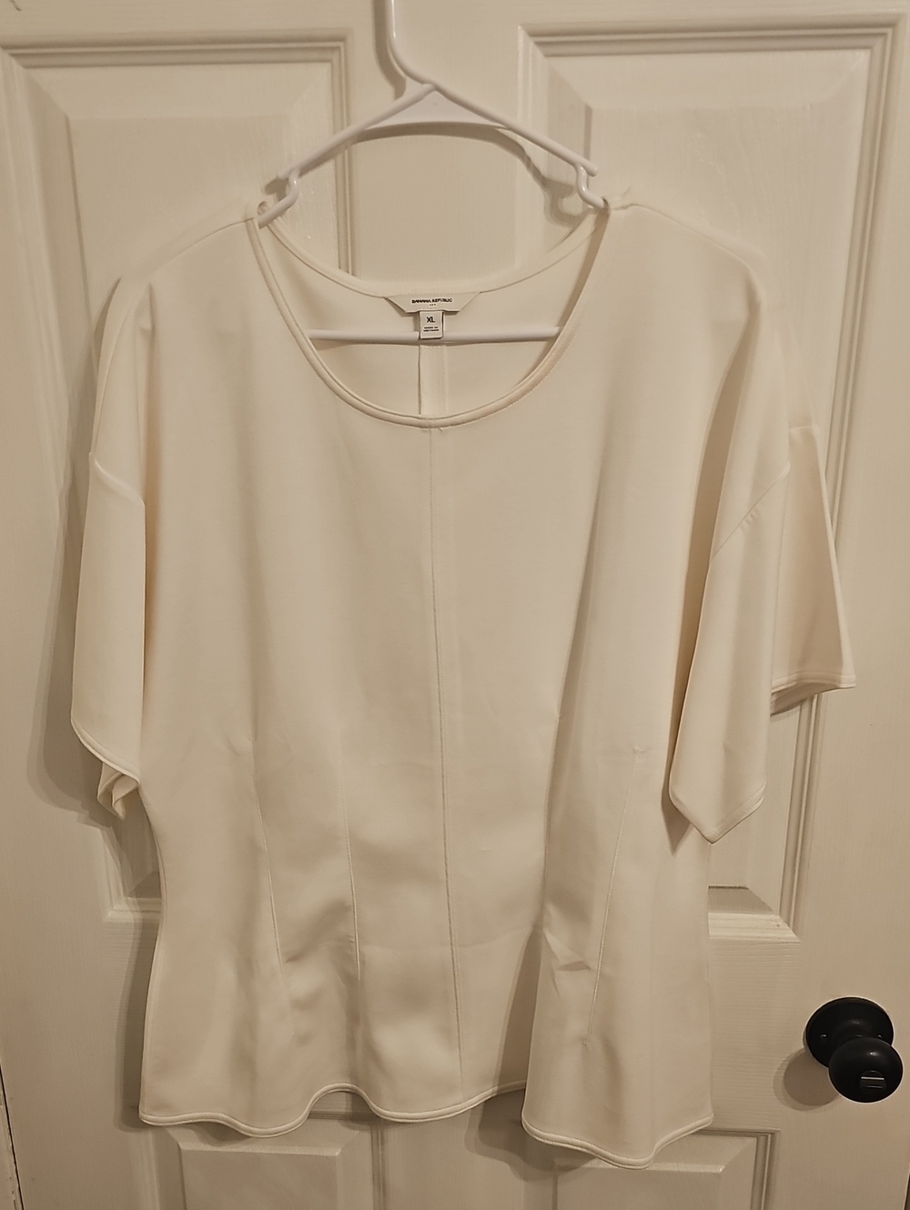 Banana Republic Cream Scoop-Neck Ponte Blouse